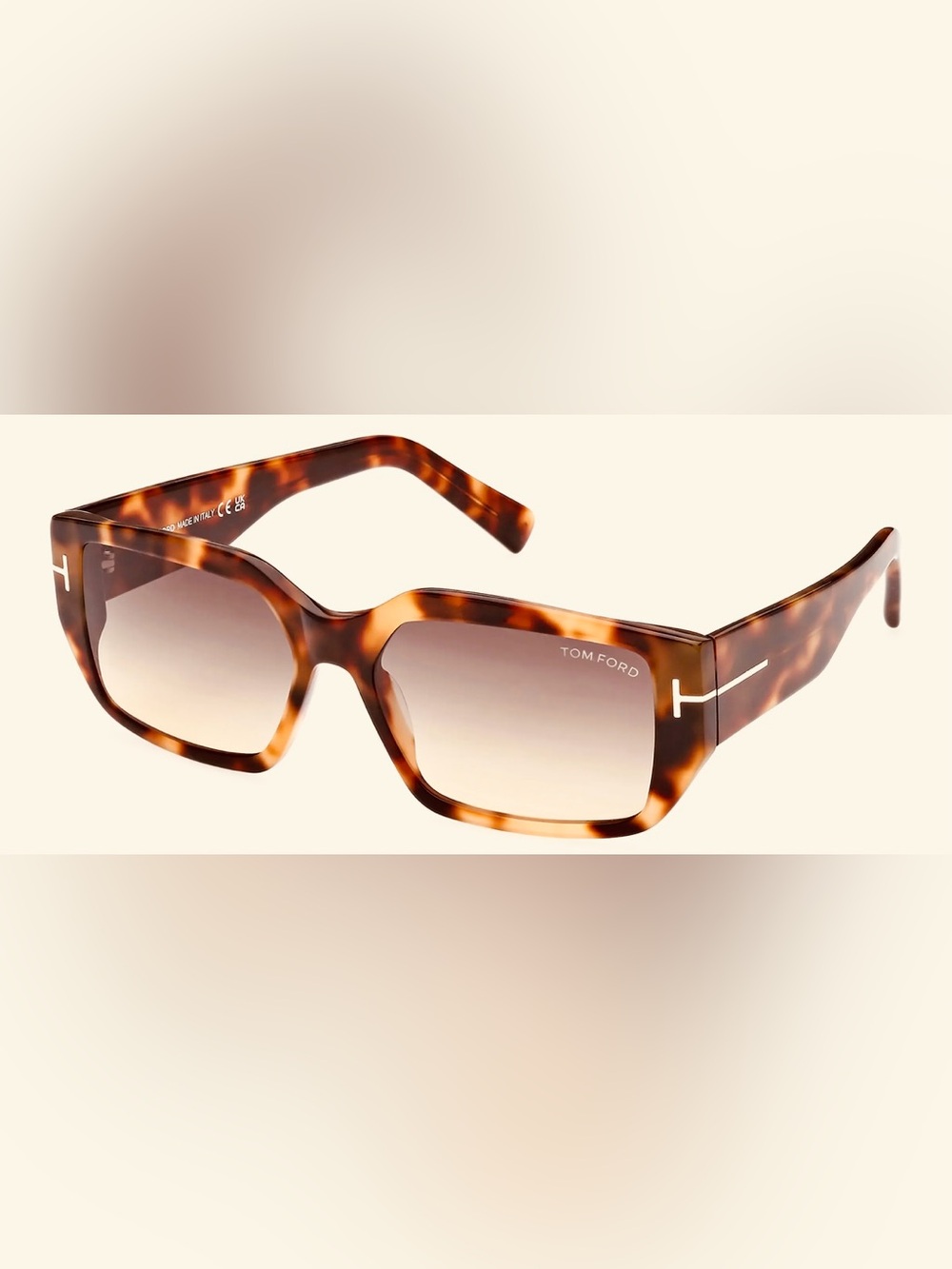Tom Ford Women’s Tortoiseshell Sunglasses with Brown Gradient Lenses